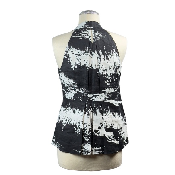 Grace Elements Sz 10 Linen Asymmetrical Black and White Sleeveless‎ Tank - Picture 4 of 7
